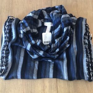 Free People, poncho, black grey navy blue, OS, NWT